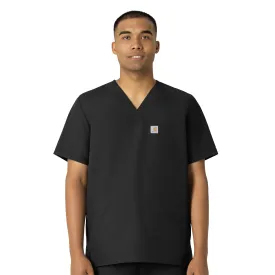 Carhartt Force Essentials Men's V-Neck Shirttail Scrub Top - Black
