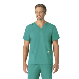 Carhartt Force Essentials Unisex V-Neck 6-Pocket Scrub Top - Teal Blue