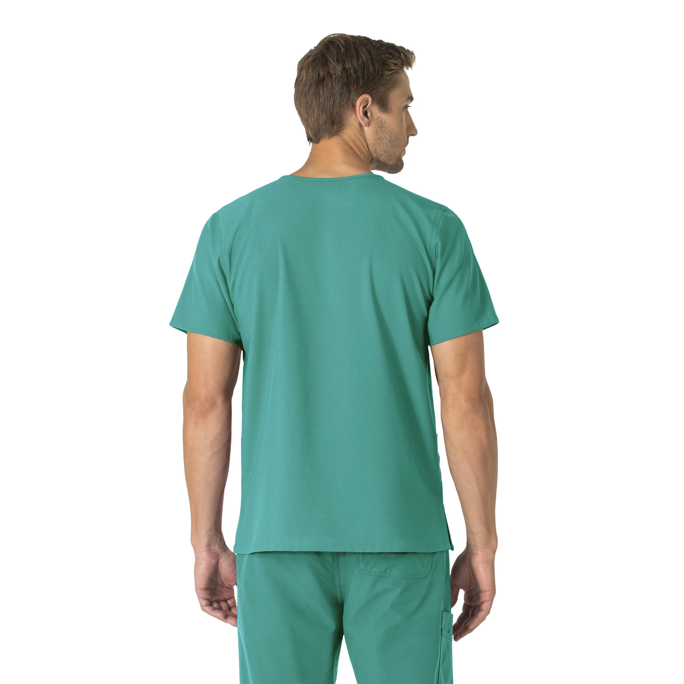 Carhartt Force Essentials Unisex V-Neck 6-Pocket Scrub Top - Teal Blue
