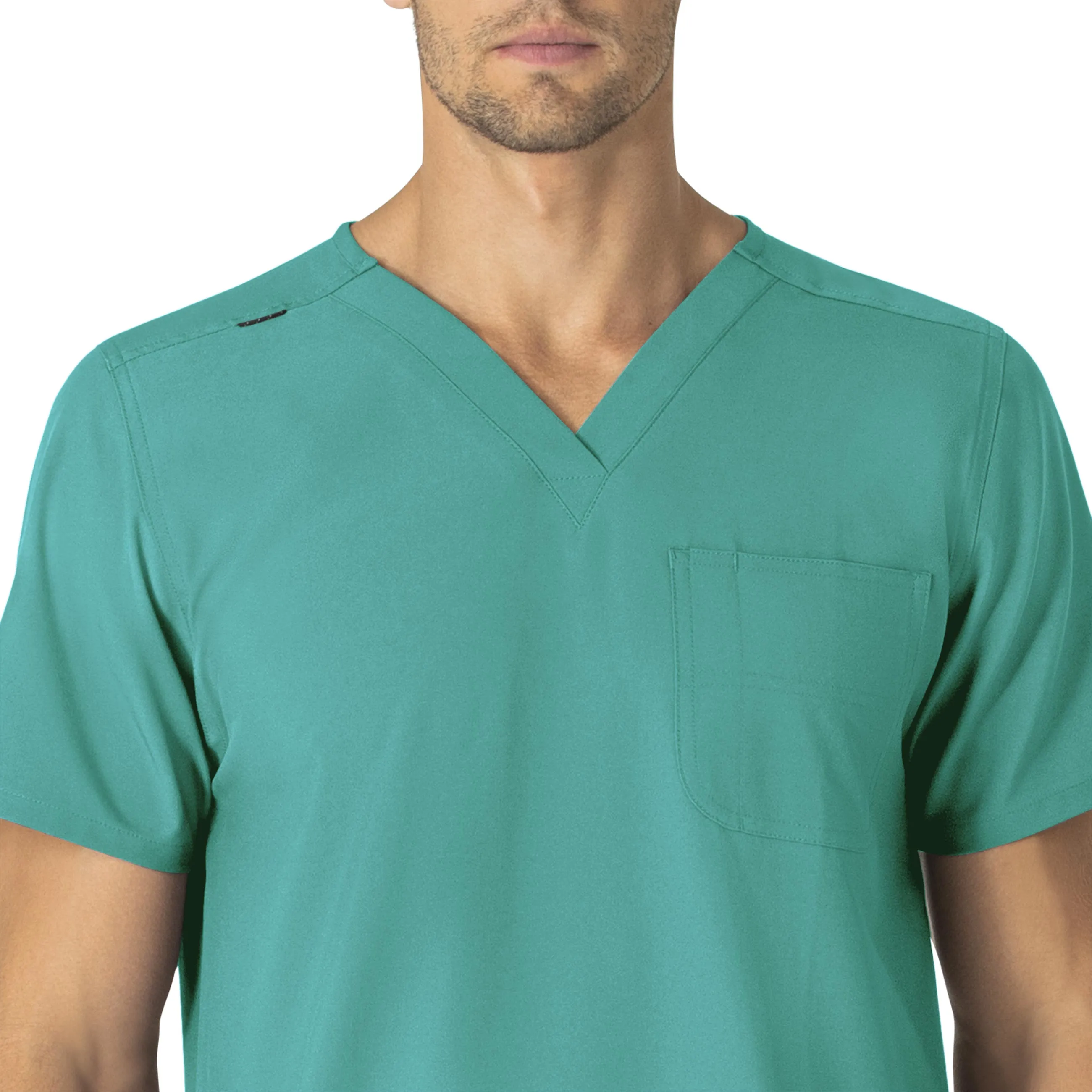 Carhartt Force Essentials Unisex V-Neck 6-Pocket Scrub Top - Teal Blue