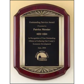 Cast Sunburst Frame Rosewood Piano Finish Plaque