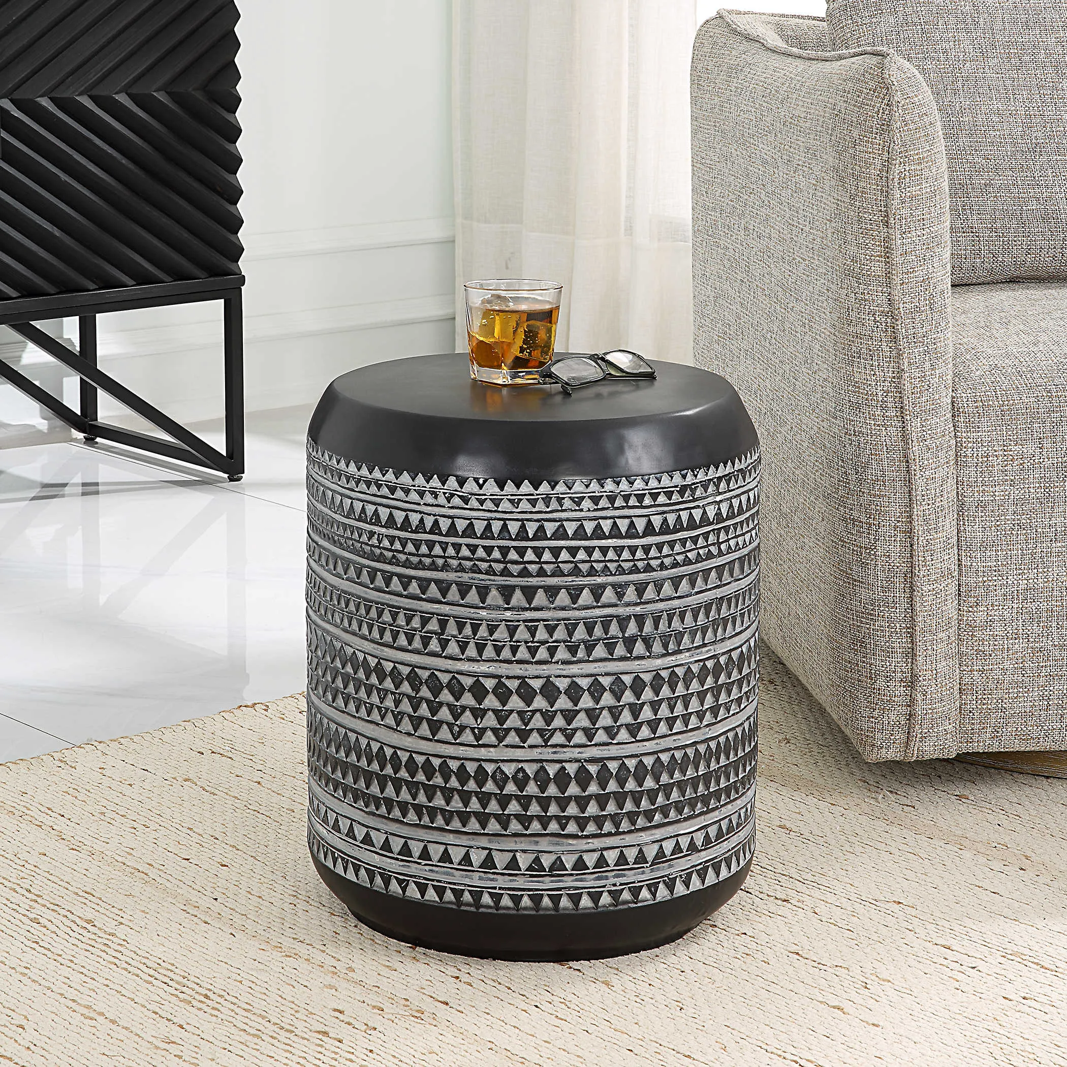 Chalk Black Accent Table