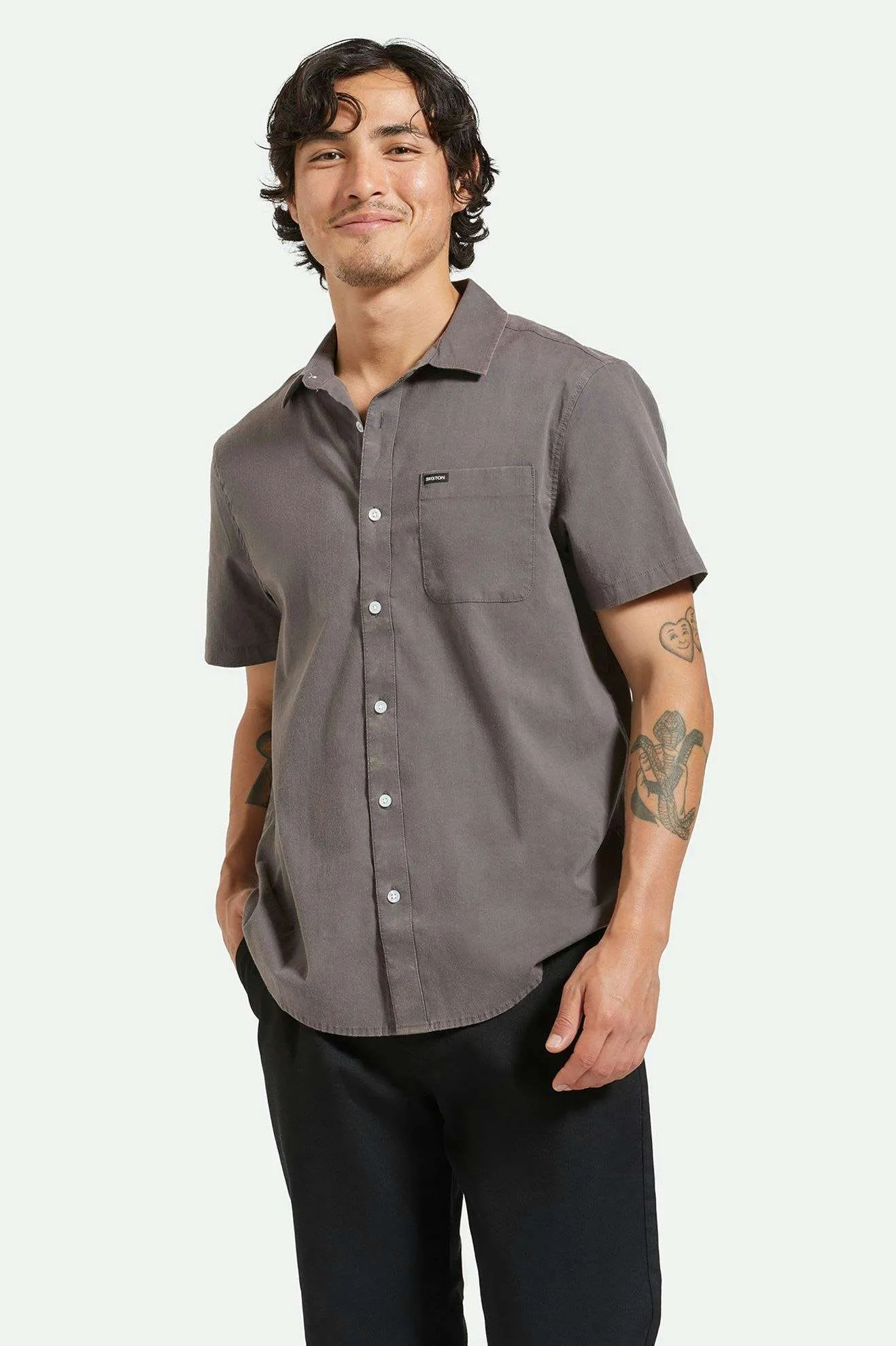 Charter Sol Wash S/S Woven Shirt - Charcoal Sol Wash