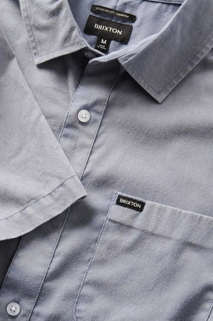 Charter Sol Wash S/S Woven Shirt - Flint Stone Blue Sol Wash