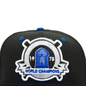 Cincinnati Reds 75 World Series Commissioner Fitted Cap (Black/Royal)