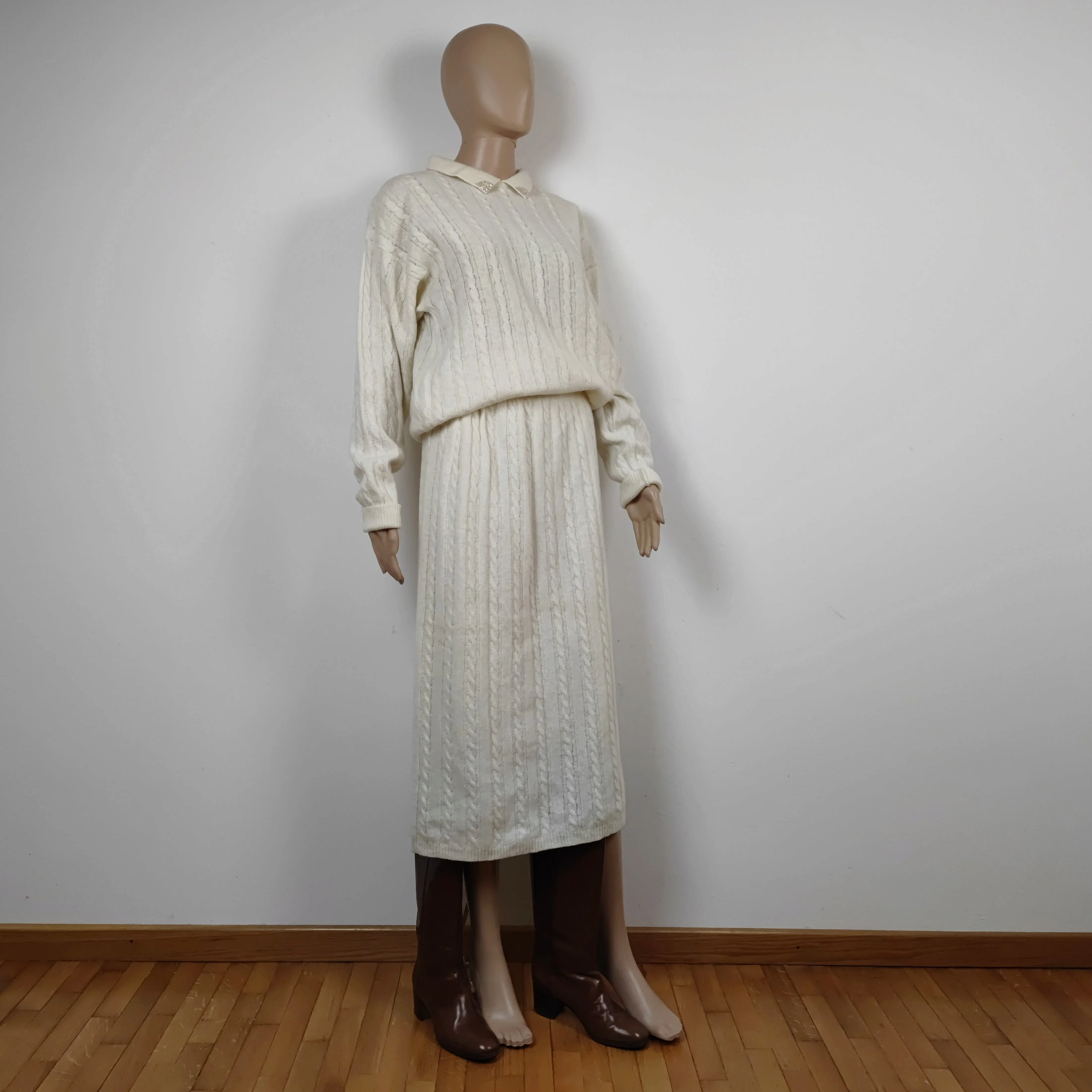 Completo vintage in maglia bianco