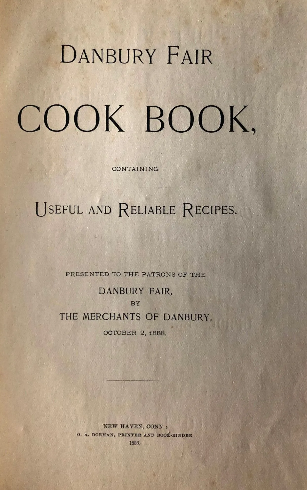 (Connecticut) Merchants of Danbury. Danbury Fair Cook Book