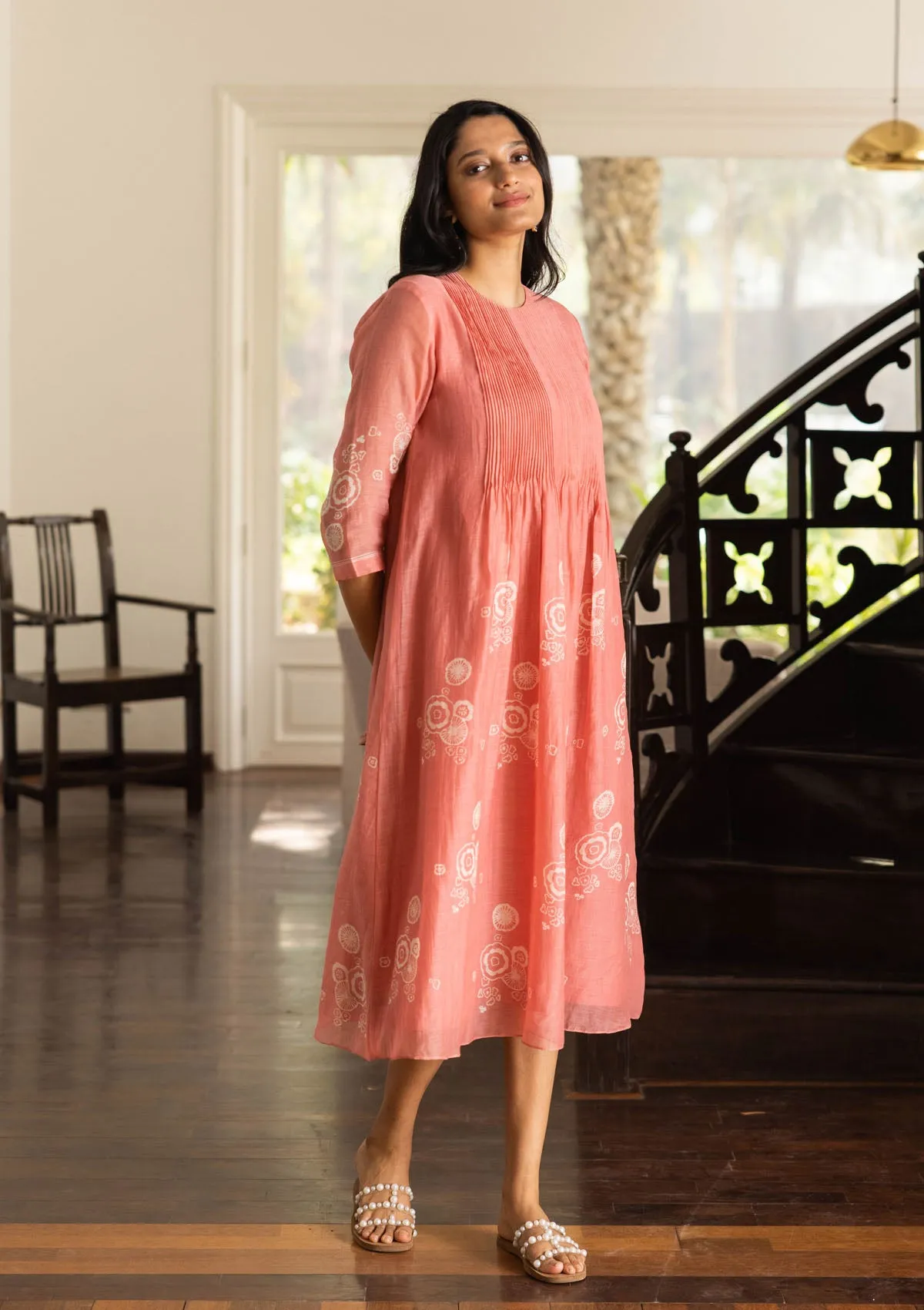 Coral Floral Dress