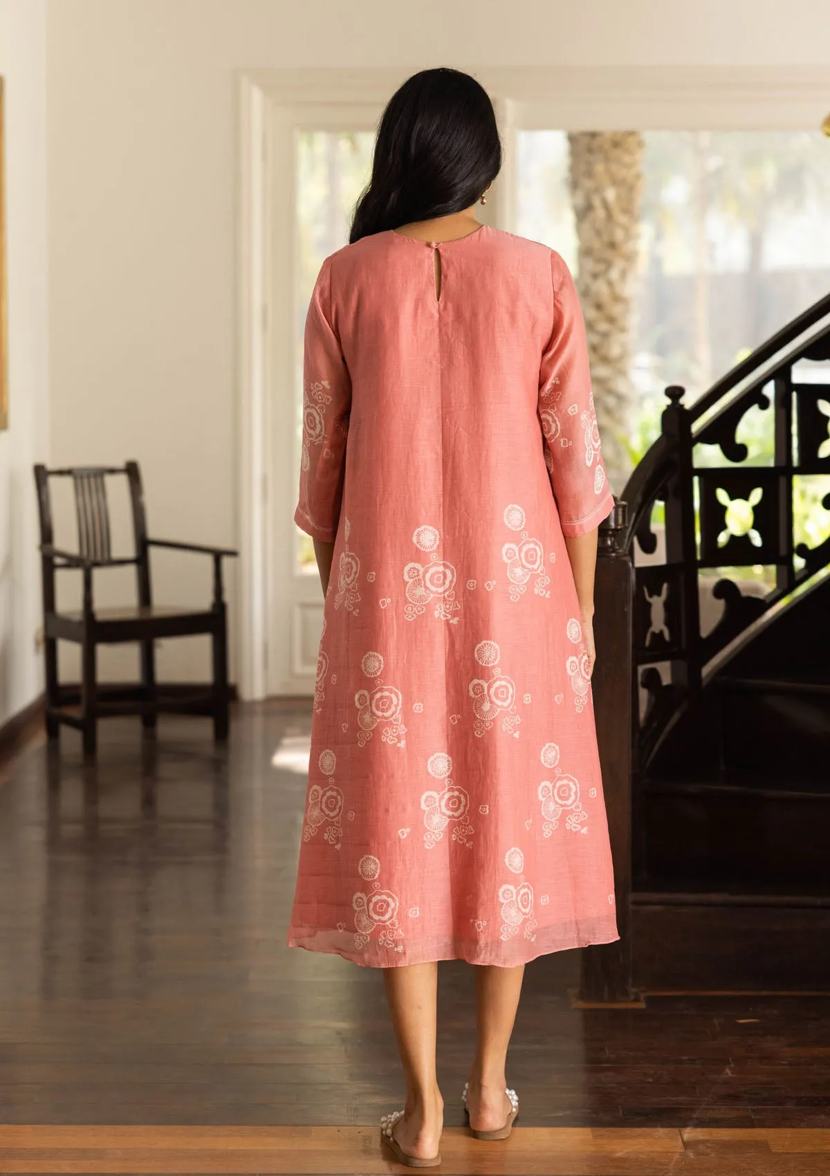 Coral Floral Dress