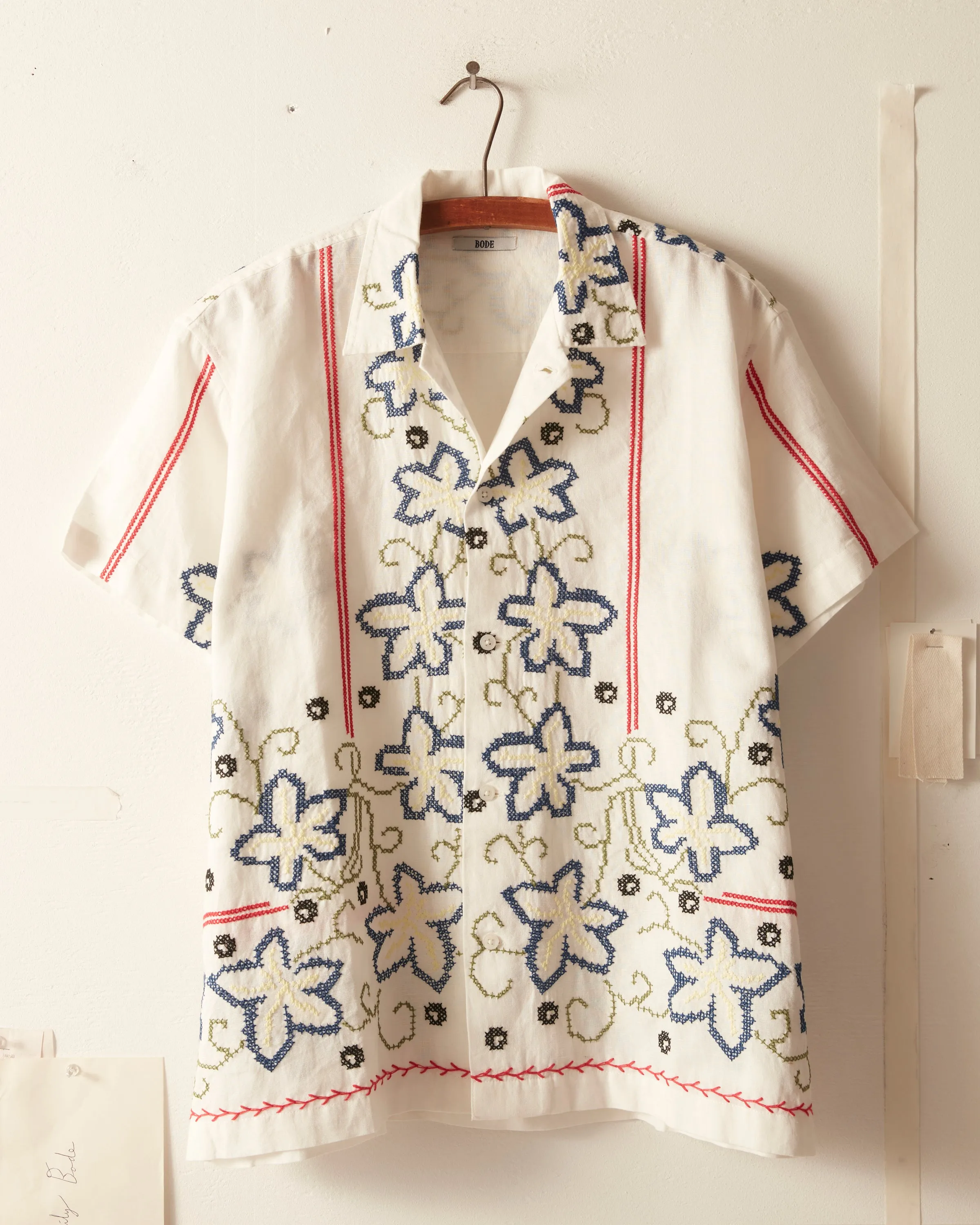 Cornflower Cross Stitch Short Sleeve Shirt