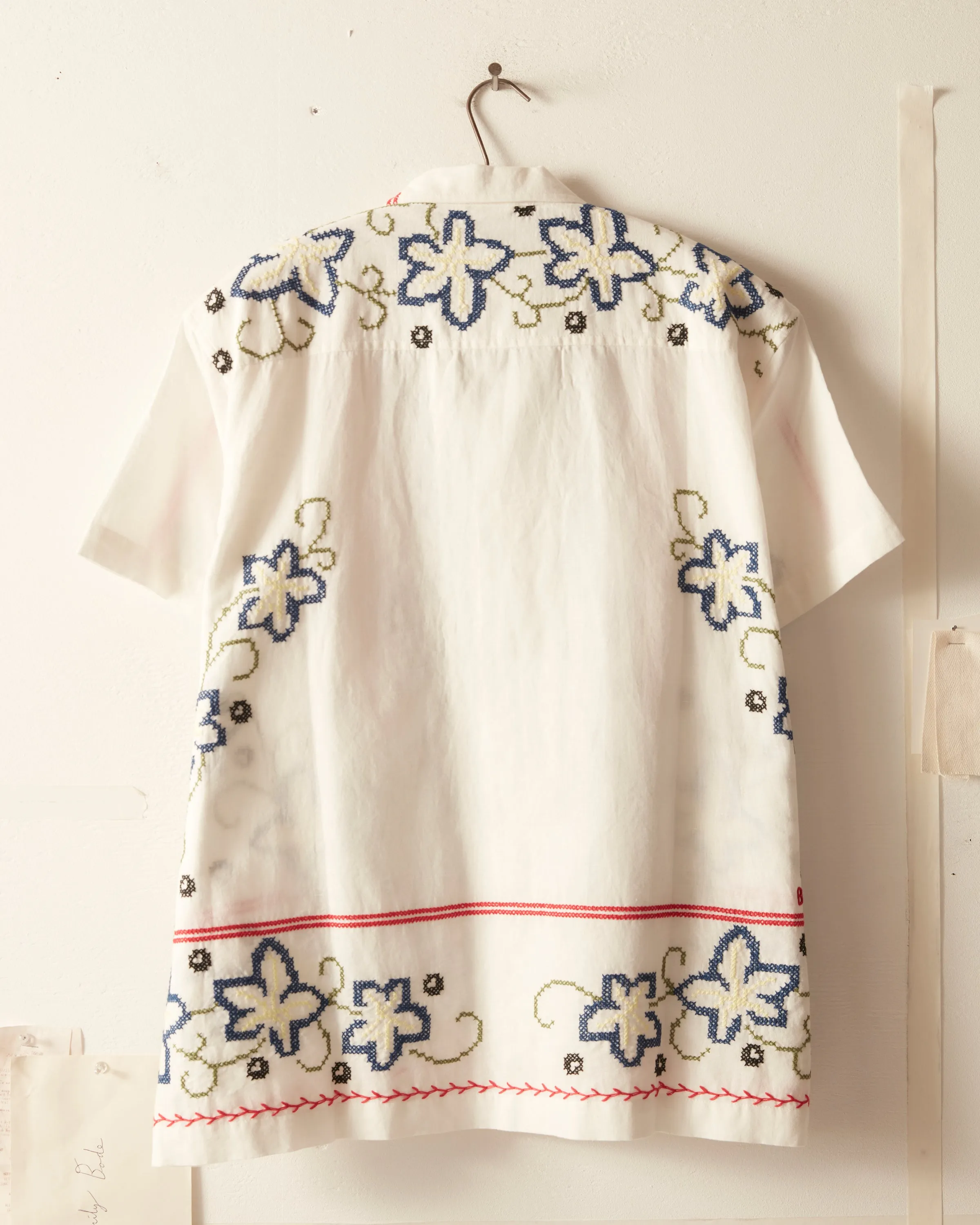 Cornflower Cross Stitch Short Sleeve Shirt