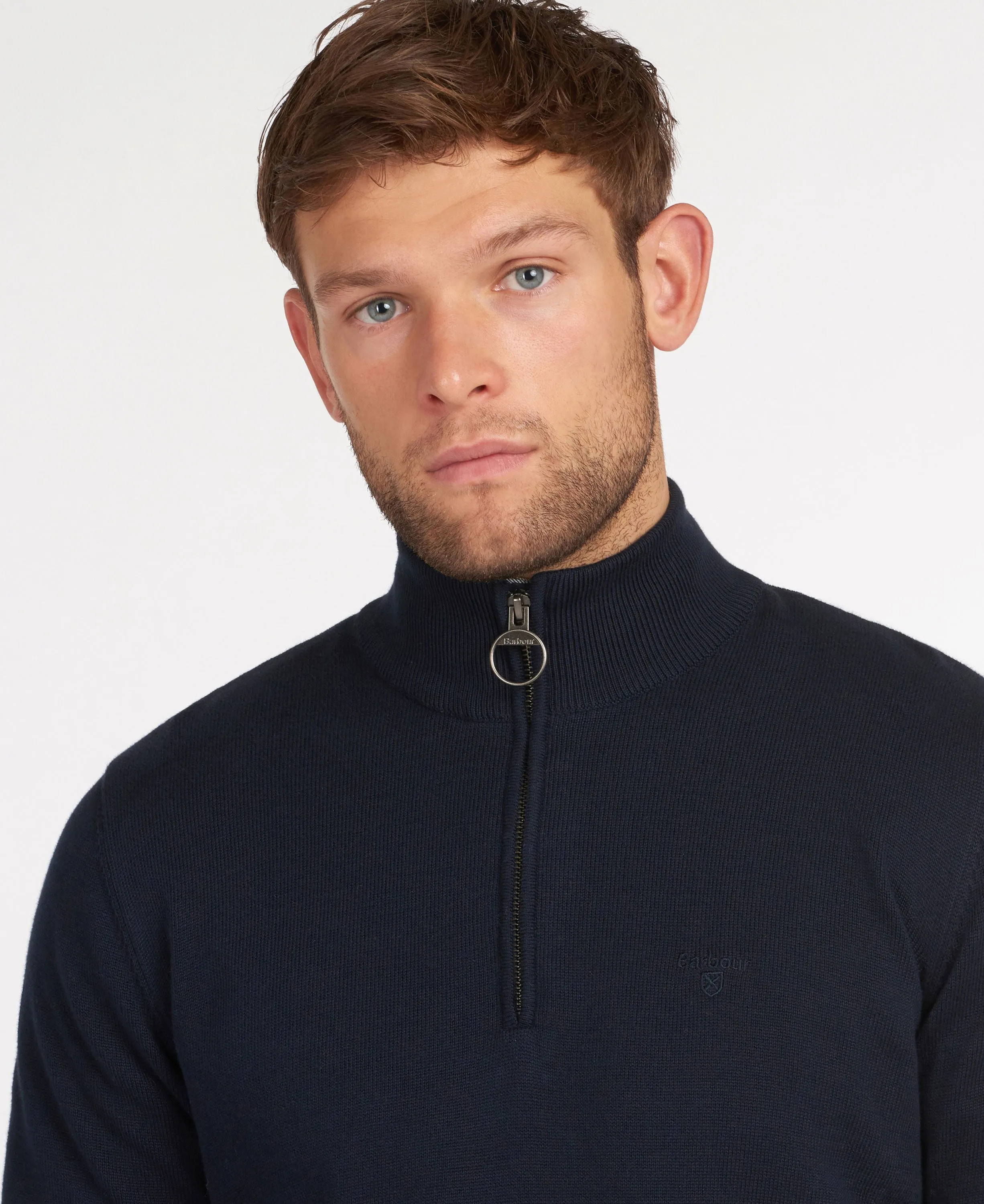 Cotton Half Zip Jumper - Navy