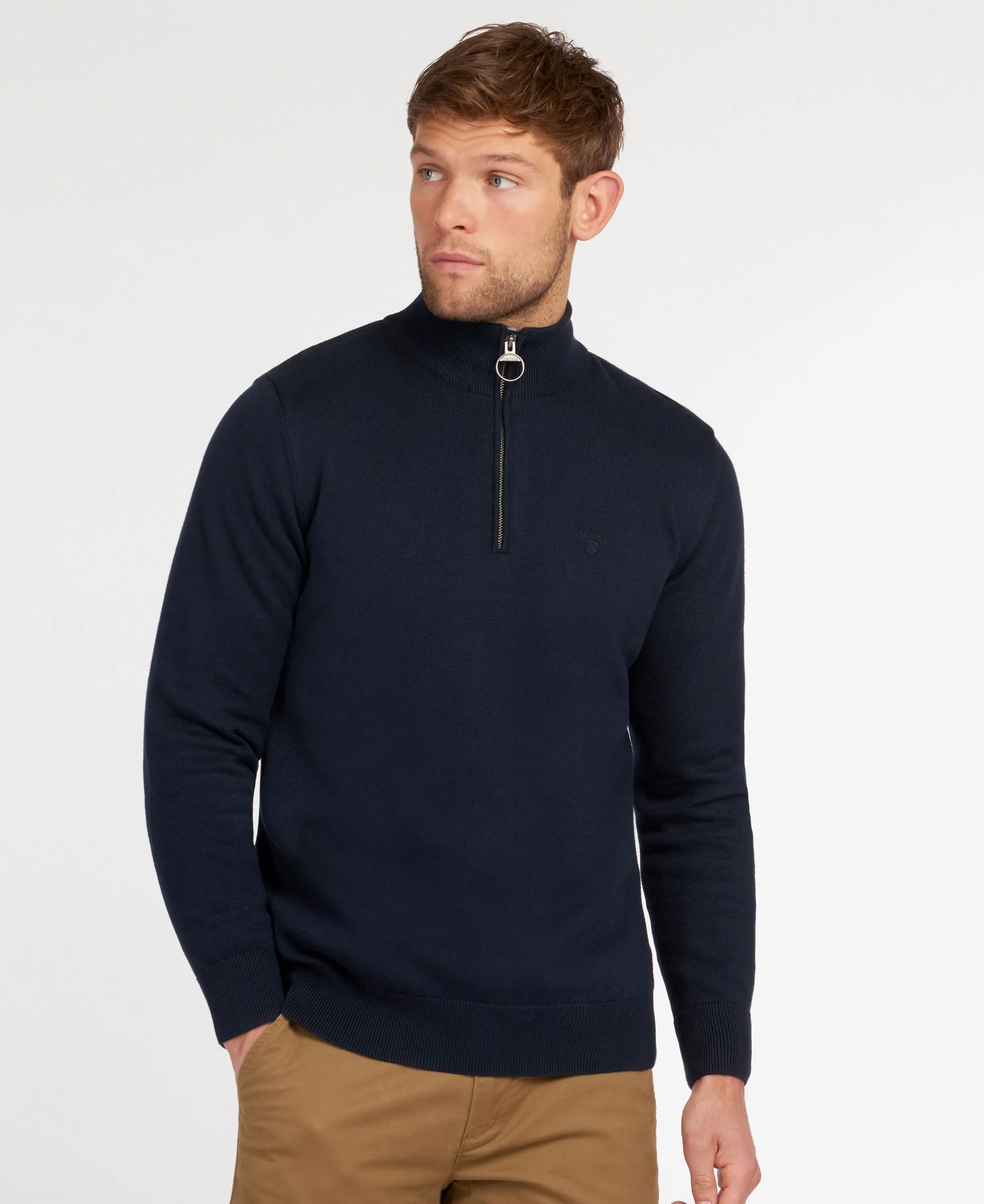 Cotton Half Zip Jumper - Navy