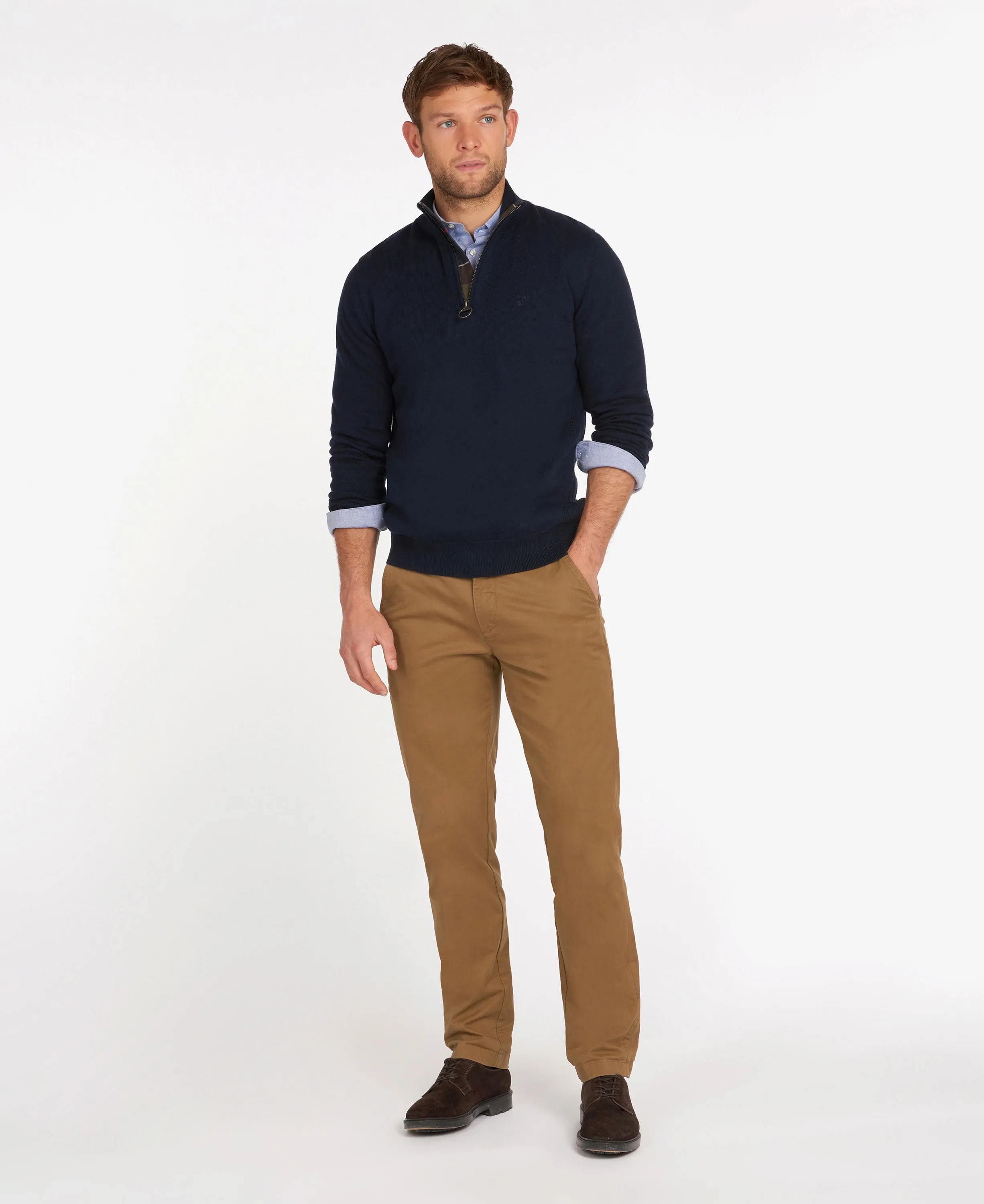 Cotton Half Zip Jumper - Navy