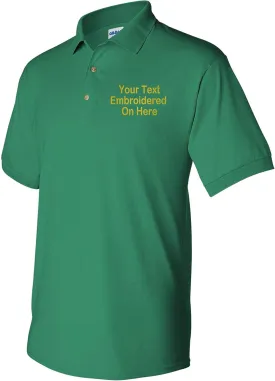 Custom Text Embroidered Jersey Polo, Dry Blend Polo Shirt