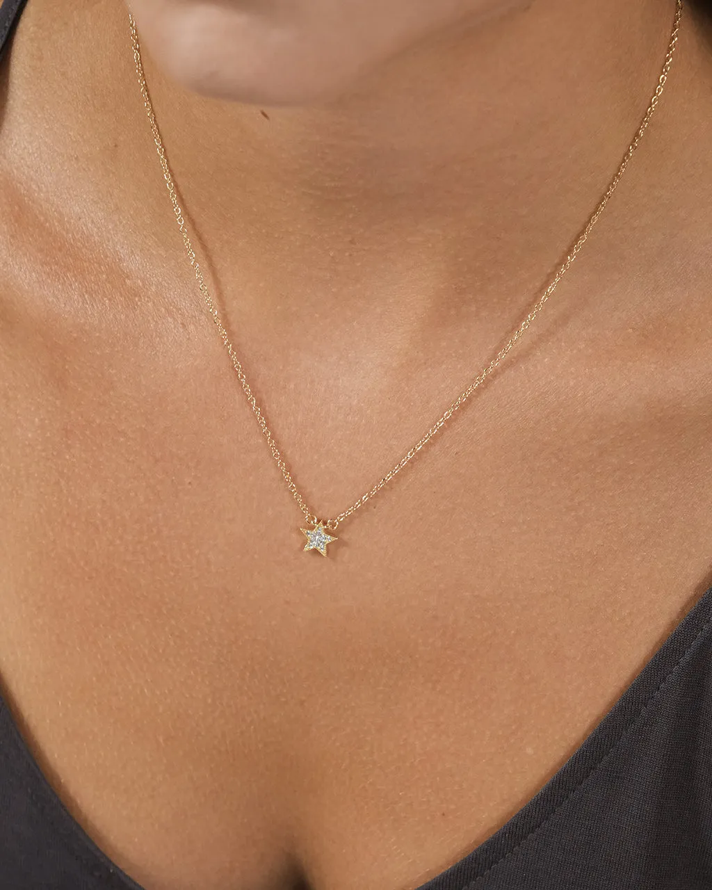 Dainty Everyday CZ Star Pendant Necklace