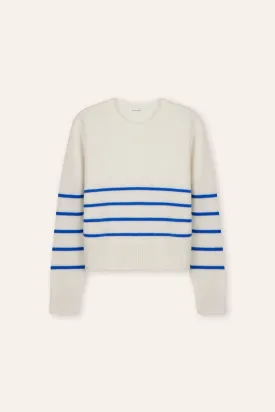 DECEMBER cashmere-blended sweater (Blue Stripe)