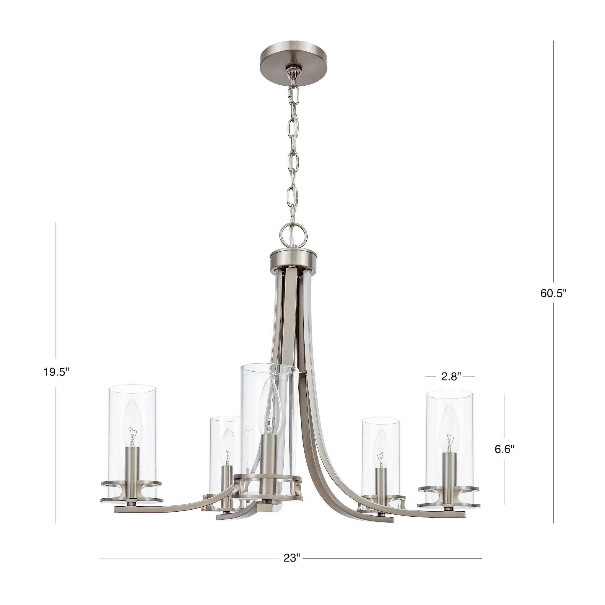 Devonshire 5-Light Transitional Chandelier in Brushed Nickel