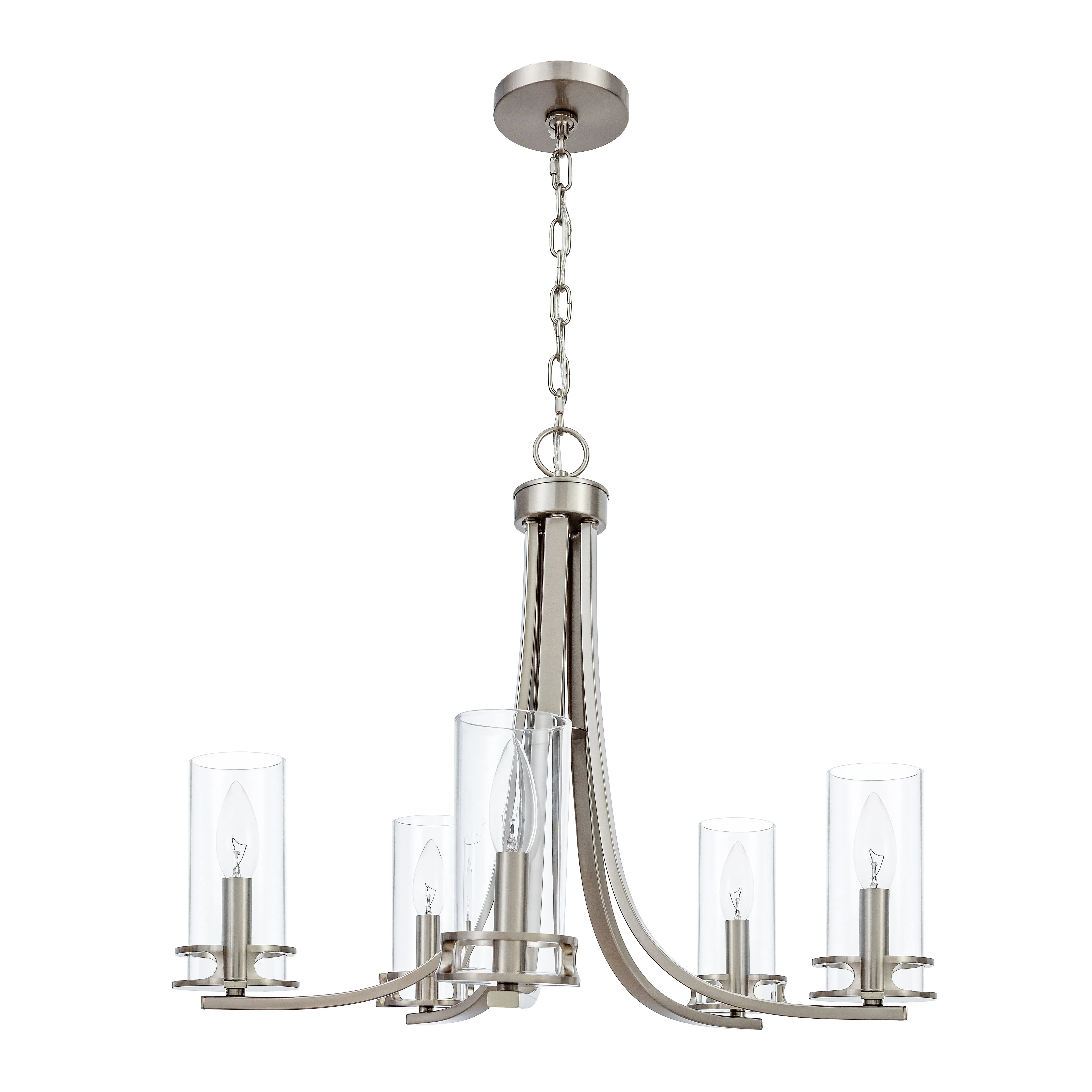 Devonshire 5-Light Transitional Chandelier in Brushed Nickel