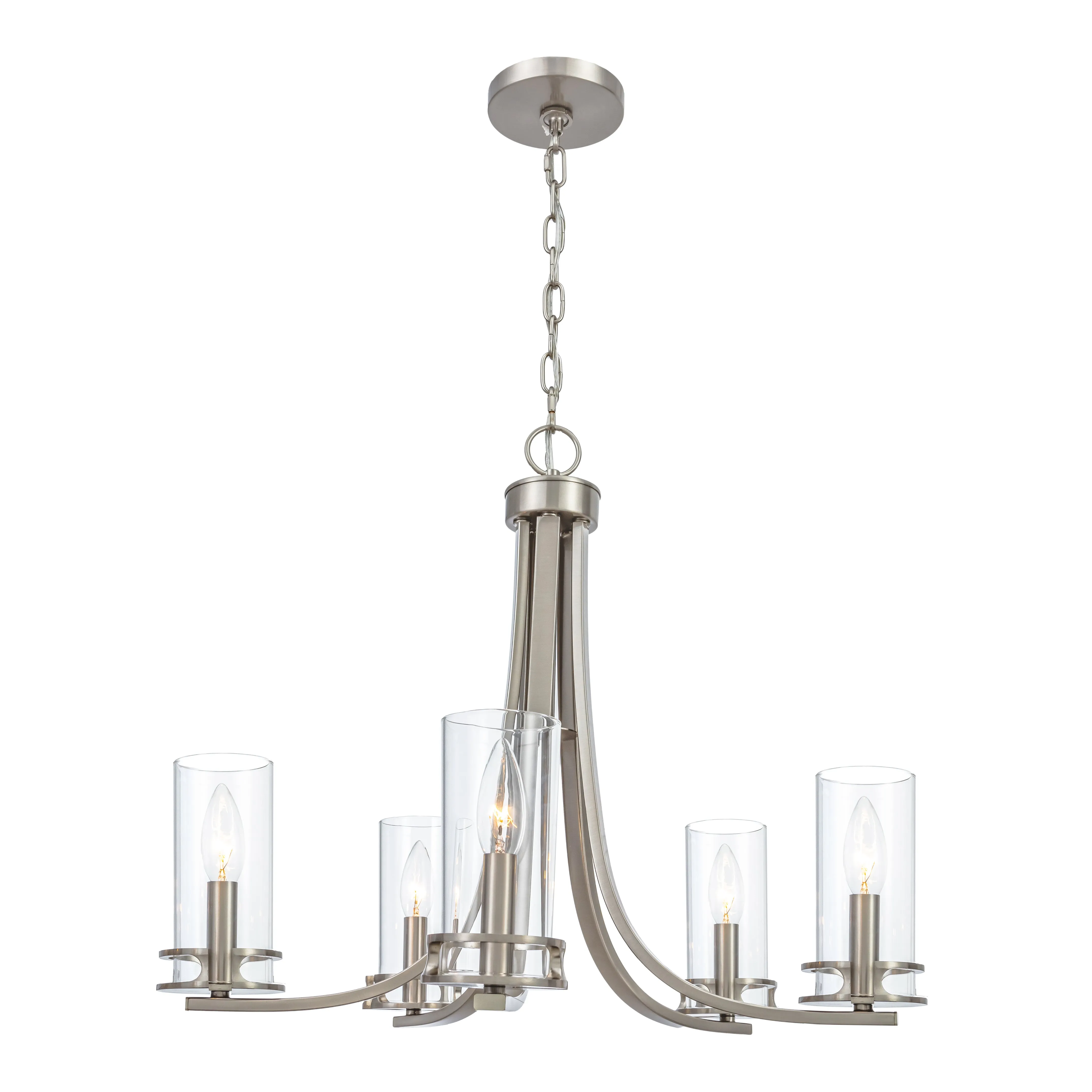 Devonshire 5-Light Transitional Chandelier in Brushed Nickel
