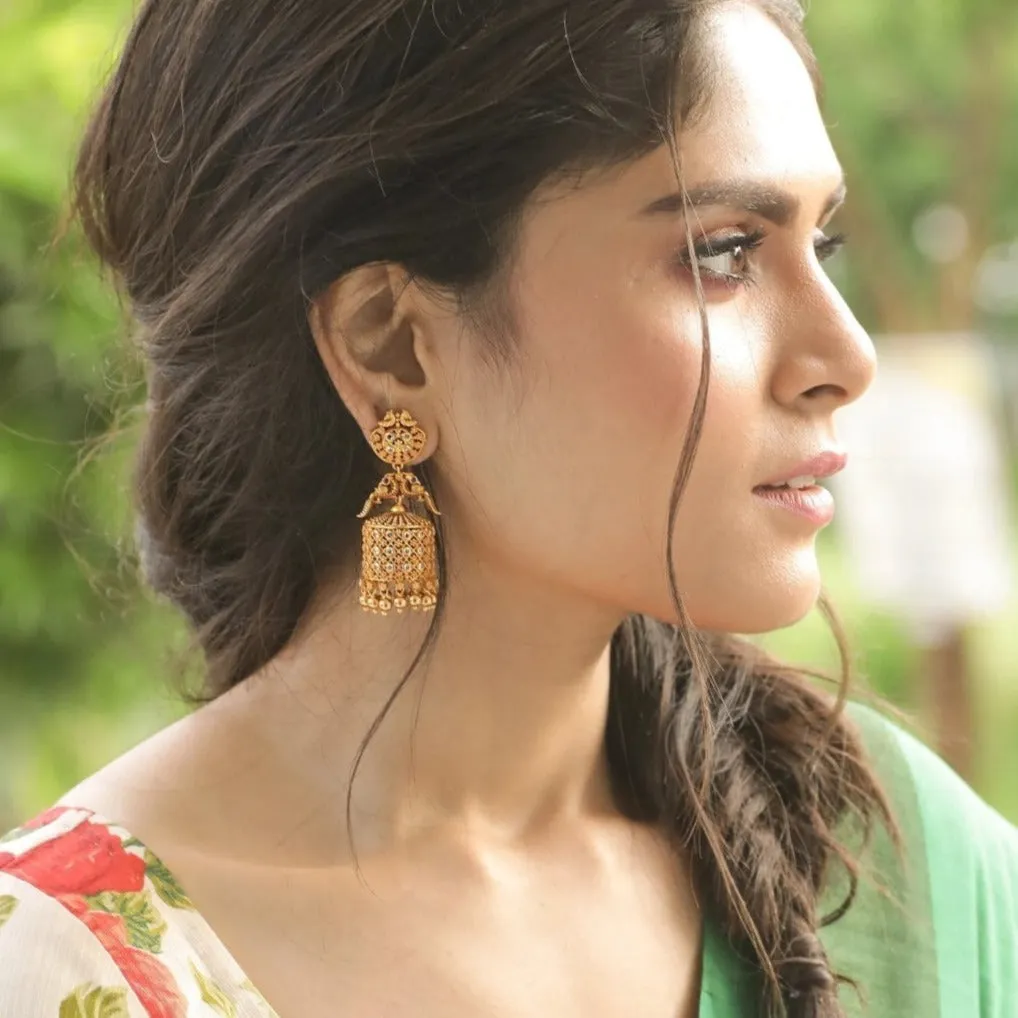 Dhvani Antique Jhumka Earrings