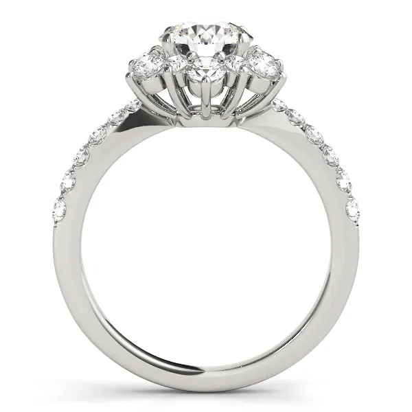 Diamond Flower Design Halo Engagement Mounting