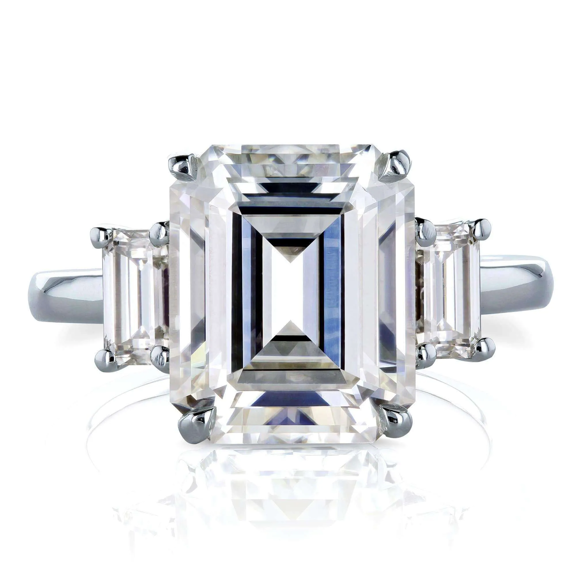 Echo 5 1/2ct.tw 3-Stone Emerald Moissanite