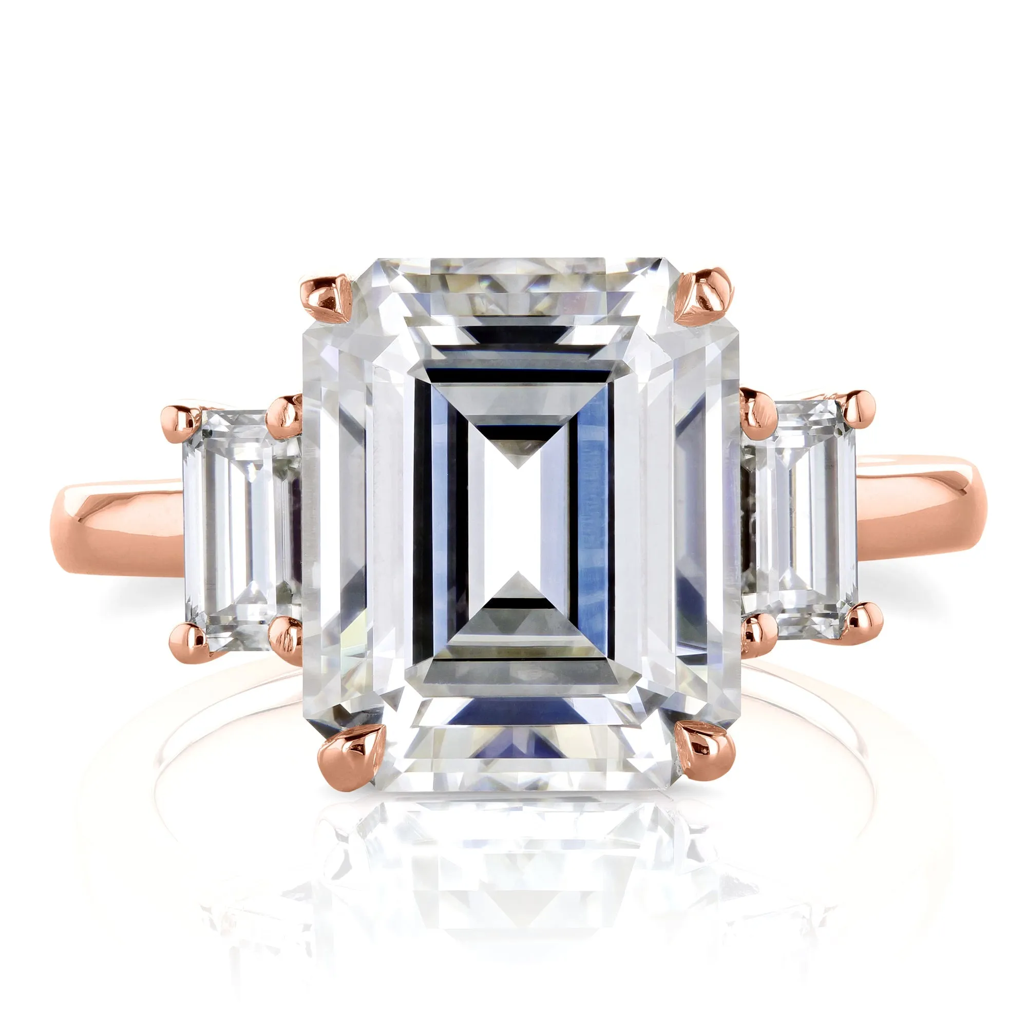 Echo 5 1/2ct.tw 3-Stone Emerald Moissanite