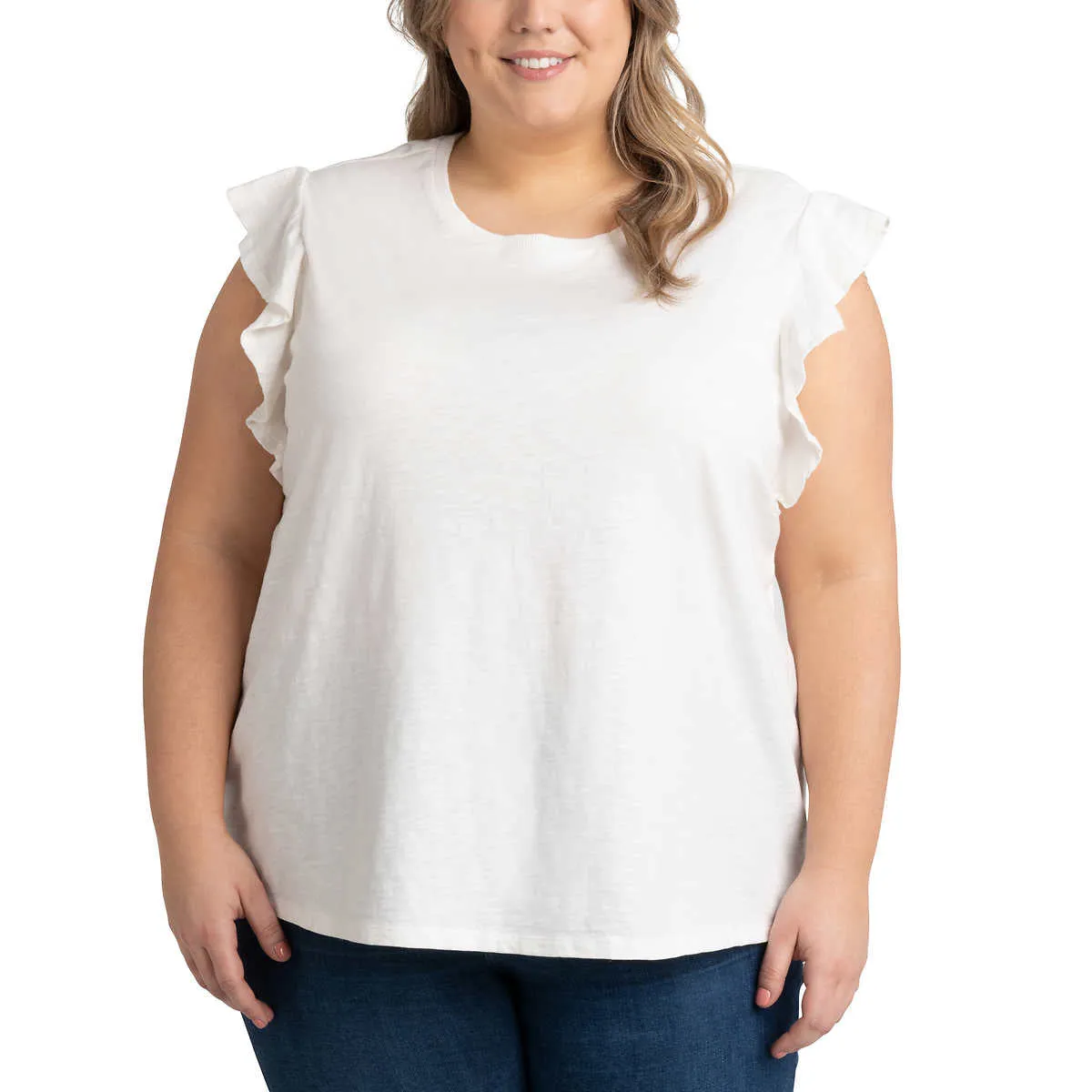 Ecothreads Women's 2-pack Flutter Sleeve Soft Organic Cotton Tee Top