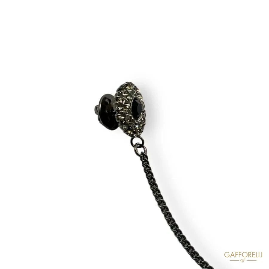 Elegant Pendant Brooch with Rhinestones for Ceremonies U575 - Gafforelli Srl