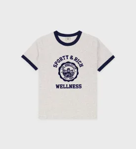 Emblem Ringer Tee - Heather Gray/Navy
