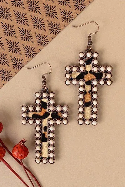 Encased Cross Earrings- 3 Colors