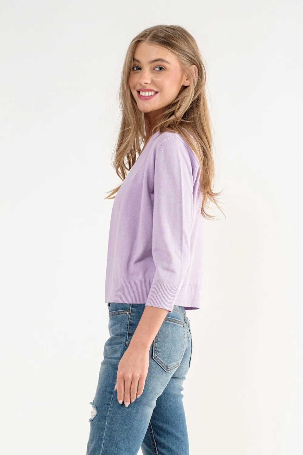 Essential Cardigan I Lilac