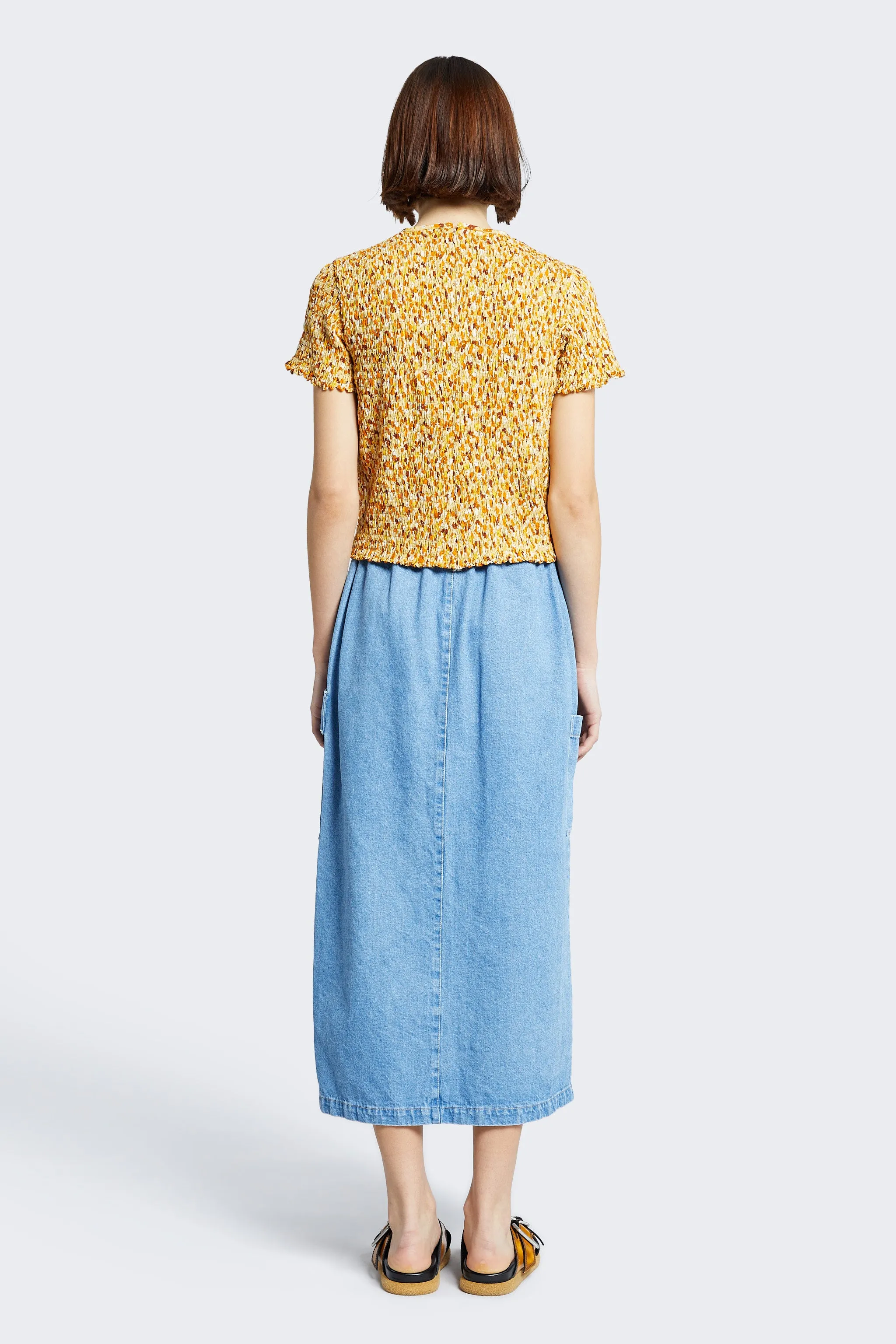 Esteem Denim Skirt Light Blue