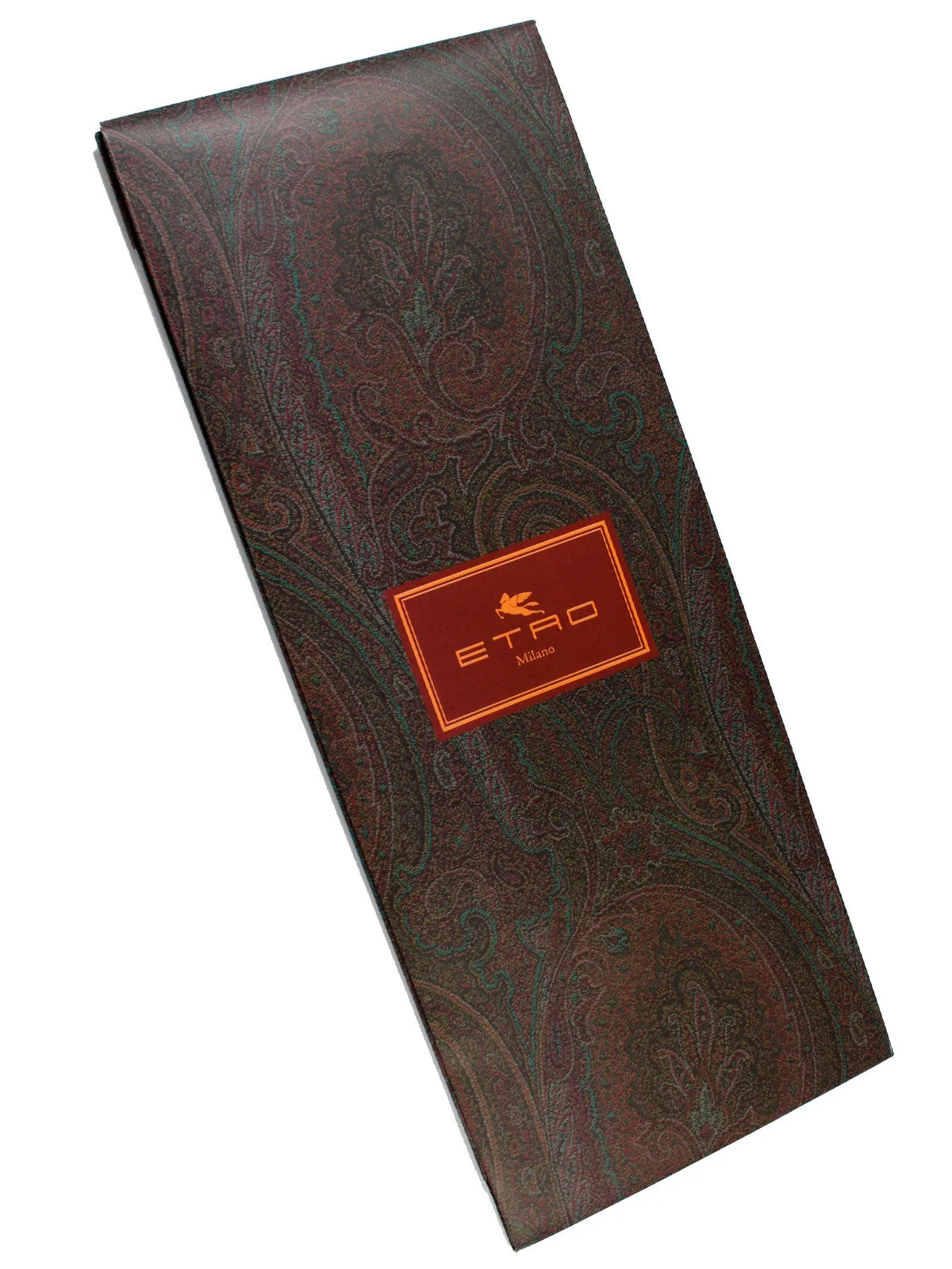 Etro Wool Necktie Orange Green Brown Plaid - Narrow Necktie FINAL SALE