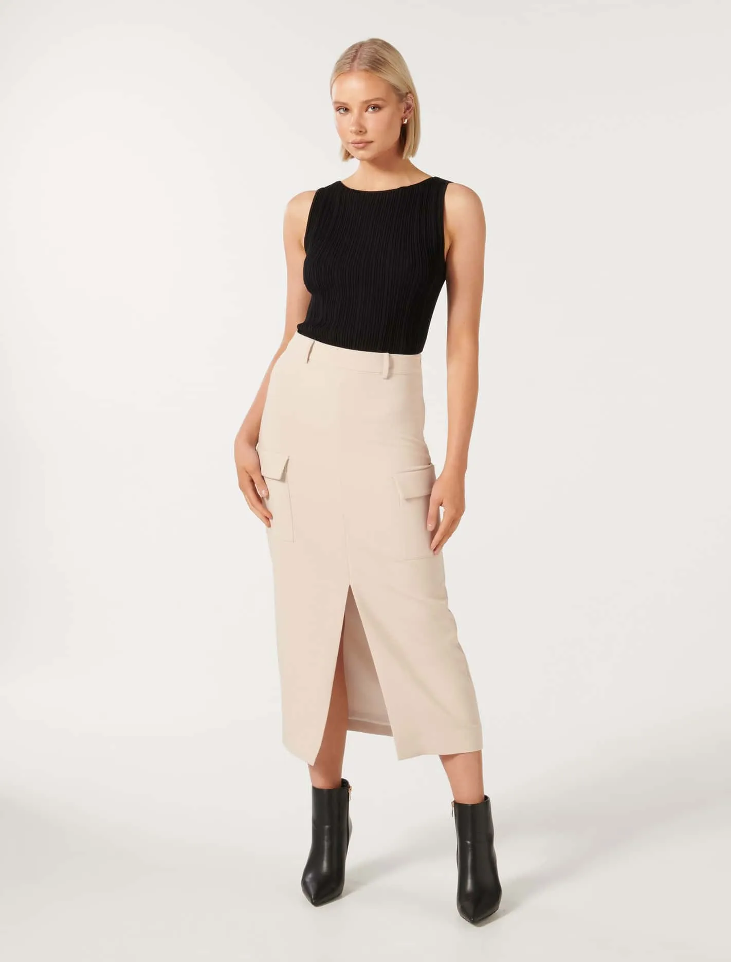 Evie Boat Neck Knit Tank Top