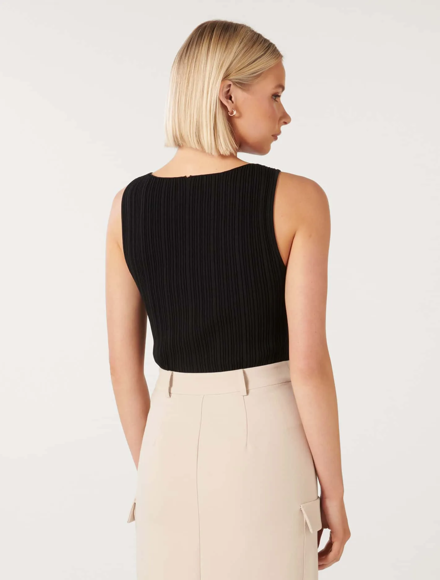 Evie Boat Neck Knit Tank Top