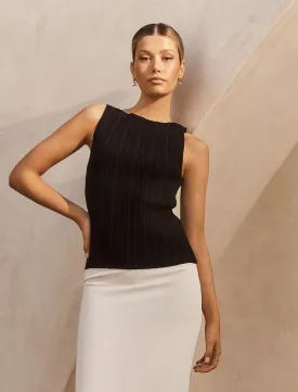Evie Boat Neck Knit Tank Top