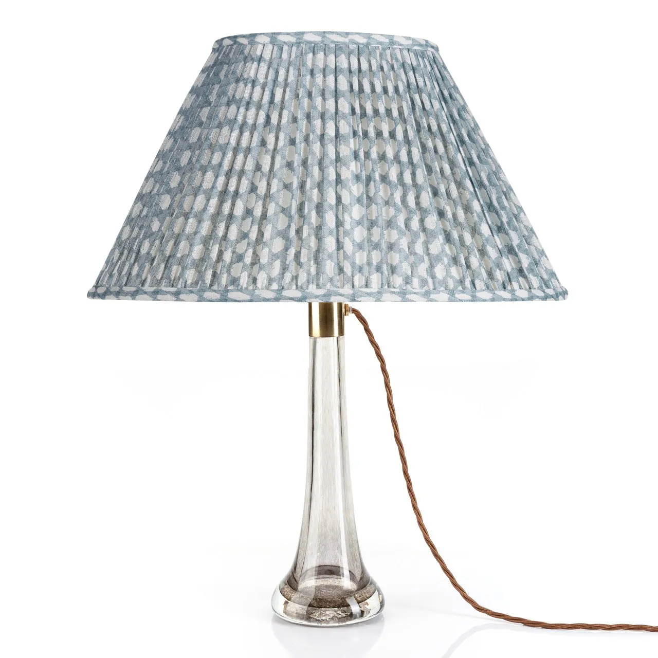 Fermoie Lampshade in Light Blue Wicker