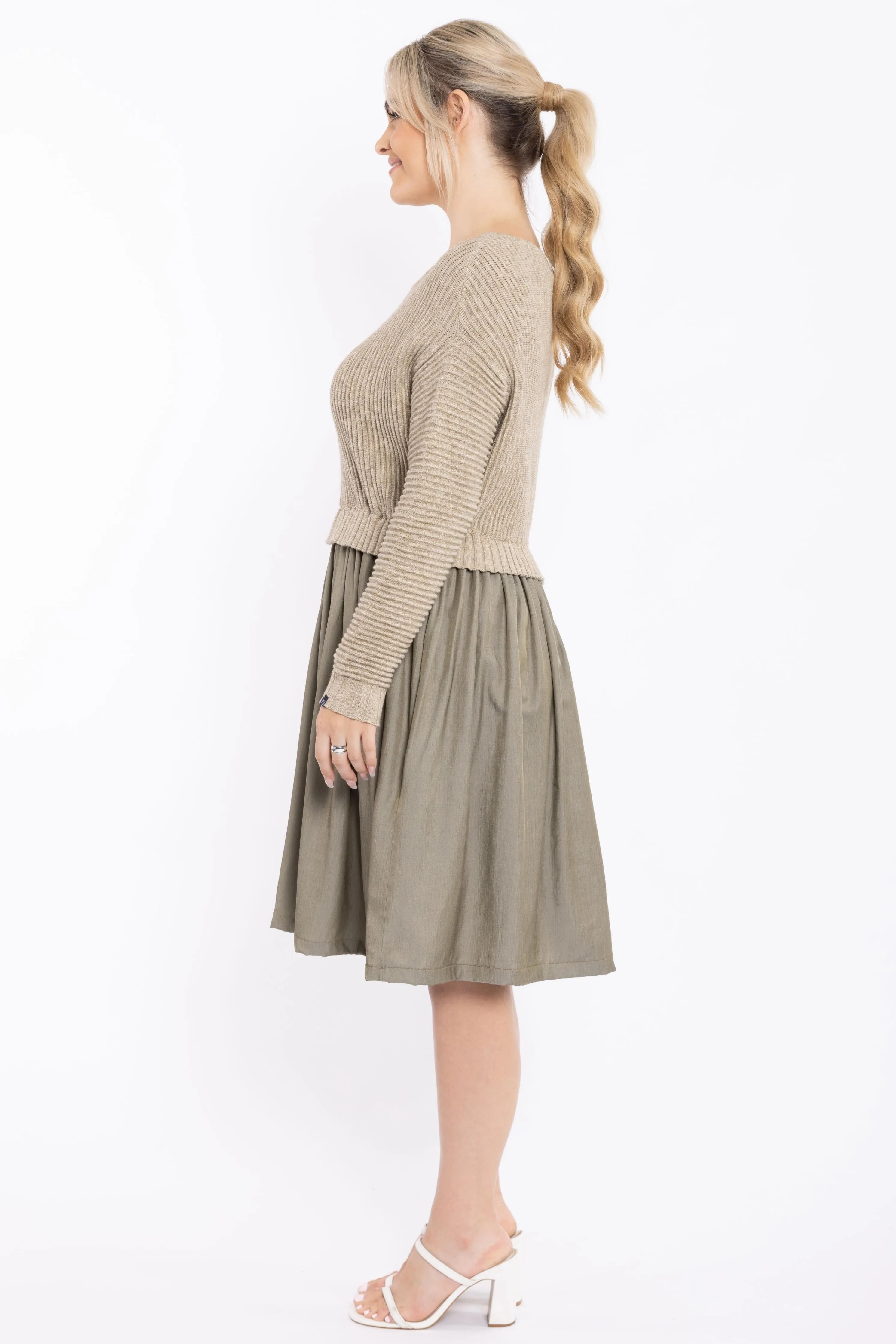 FINAL SALE Lunar Knit Dress in Walnut
