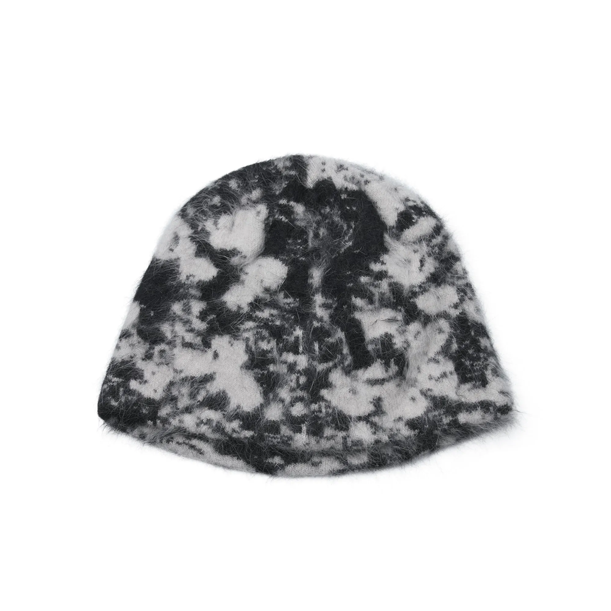 FLOWER ANGORA BEANIE BLACK