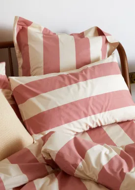 Foxford Rose Wide Stripe Pillowcase Set