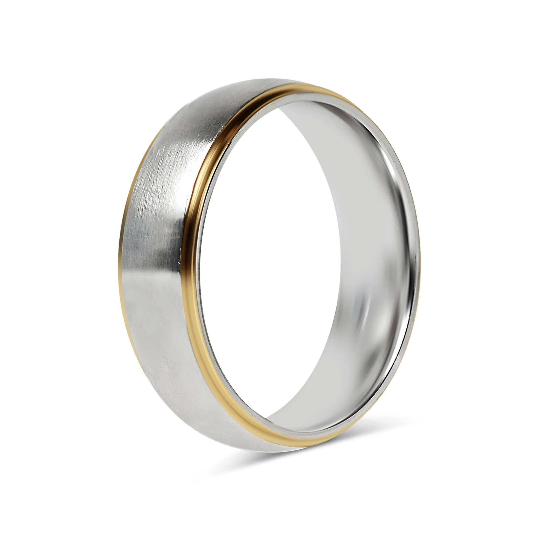 Gold Edge with Brushed Center Stainless Steel Ring / CFR0003