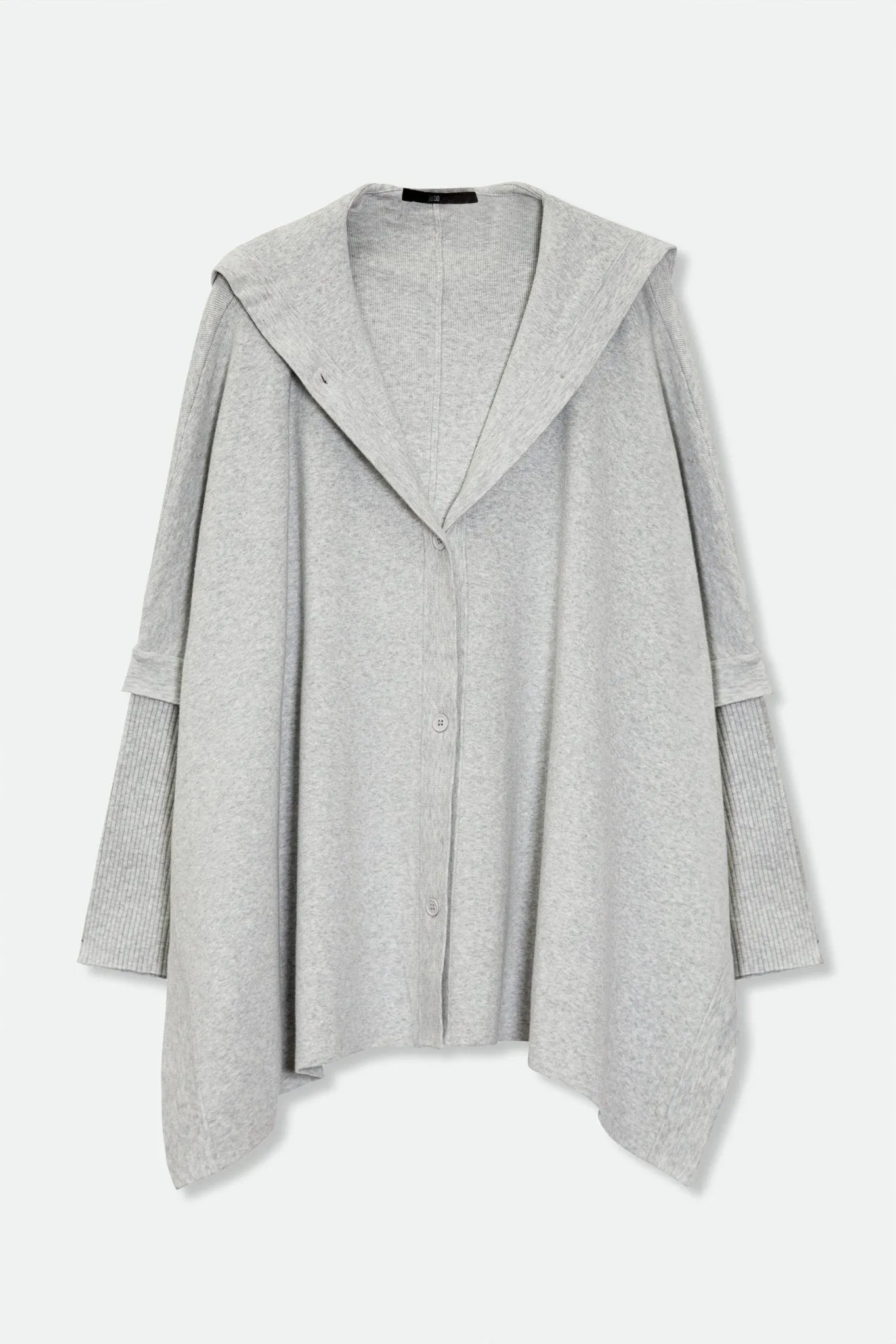 HARPER HOODED CAPE IN DOUBLE KNIT PIMA COTTON STRETCH
