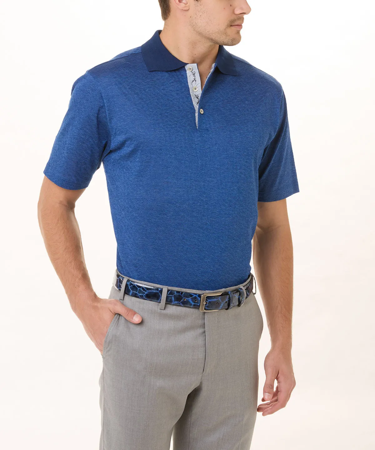 Heritage Italian Cotton Jacquard Polo Shirt