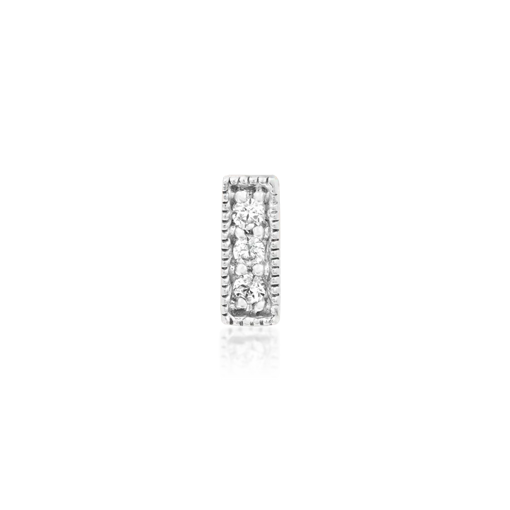 J-29  JUNIPURR 3 GEM MILGRAIN CZ BAR