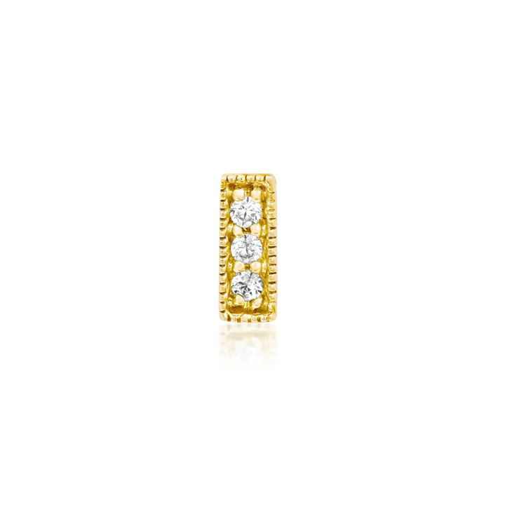 J-29  JUNIPURR 3 GEM MILGRAIN CZ BAR