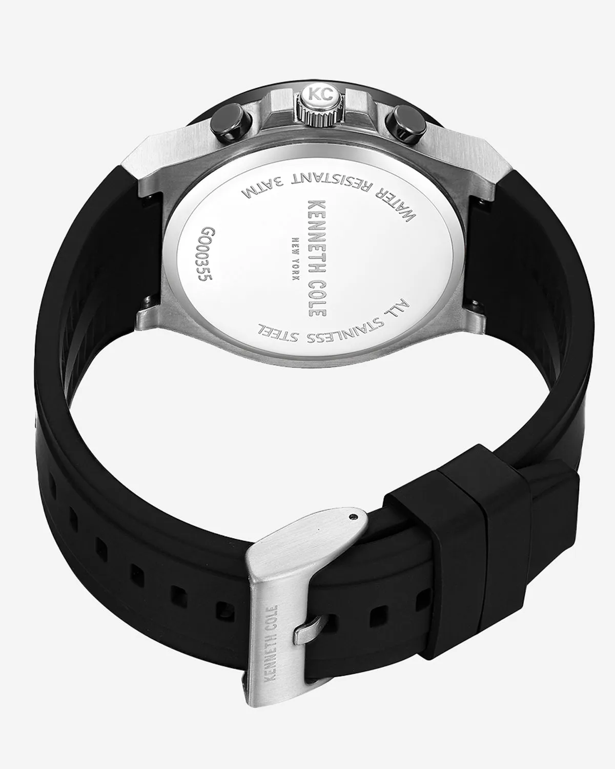 Kenneth Cole New York Chronograph Black Silicone Dress Sport Watch