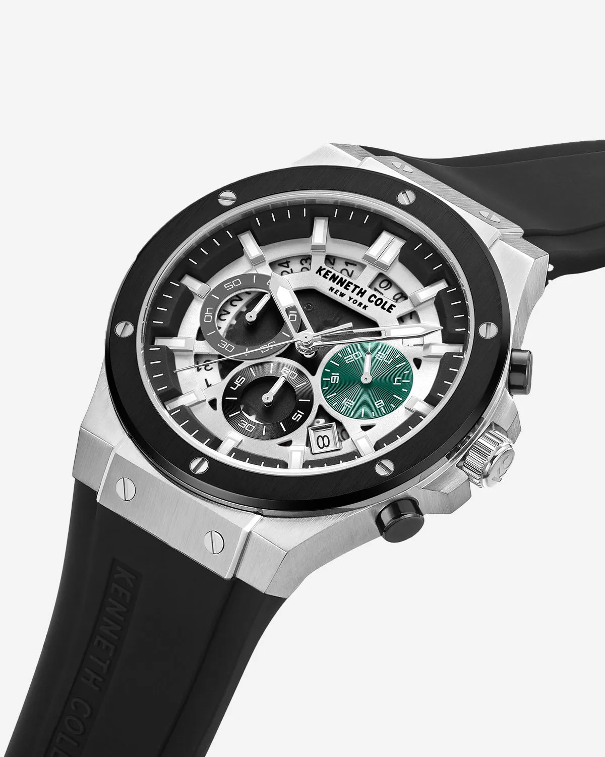 Kenneth Cole New York Chronograph Black Silicone Dress Sport Watch