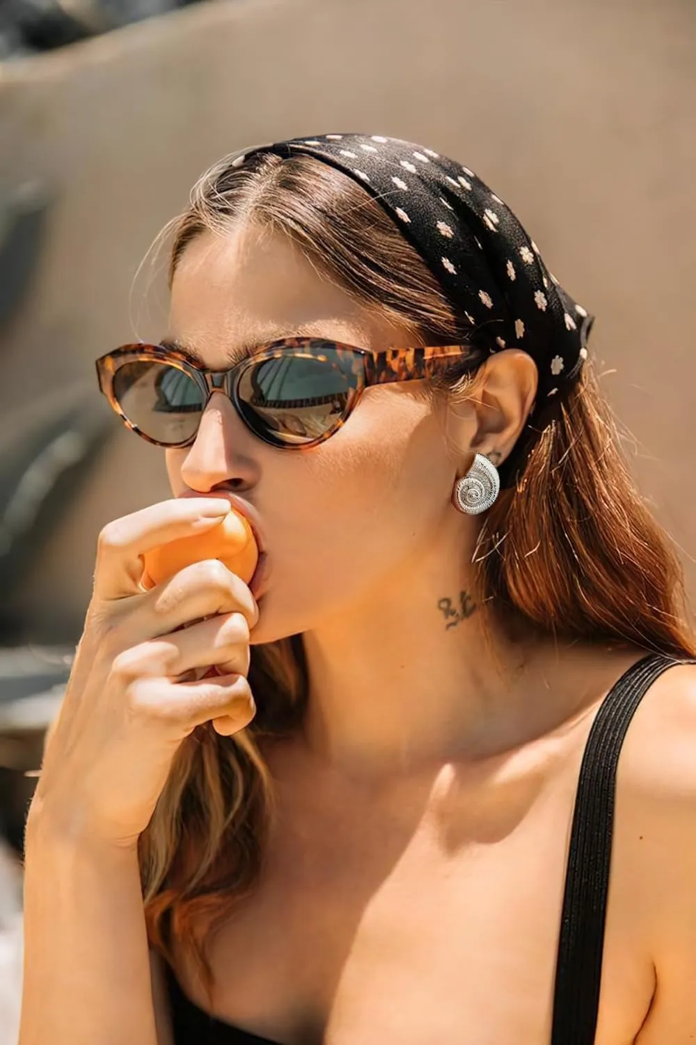 LILIE&WHITE Conch Sell Gold Earrings - Women's Love Knot & Angel Wings Stud Earrings